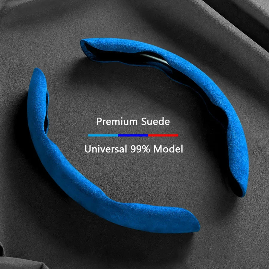 Suede Universal 38CM Car Steering Wheel Booster Cover Non-Slip Auto Interior Steer Protector Decoration Accessories-Brown MyPetiteCar.com