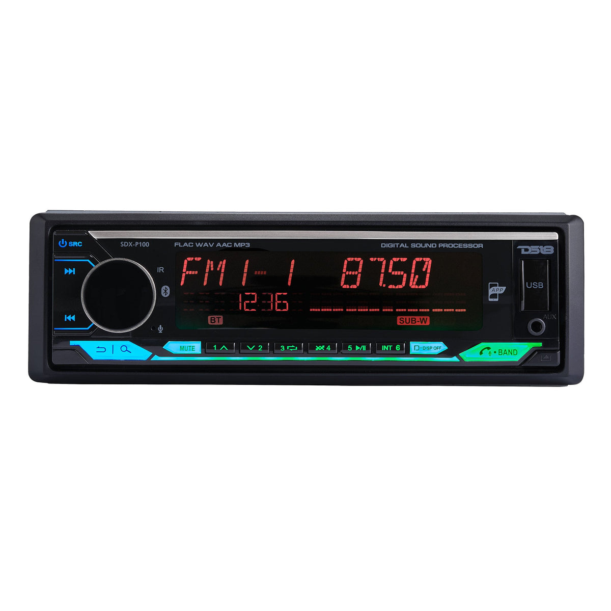 Digital Media Receiver | Single Din | DSP | APP | Bluetooth Audio and Calling Head Unit | Aux Input | USB | Mechless | AM/FM Radio Receiver | 3V + 3.5V Subwoofer DS18