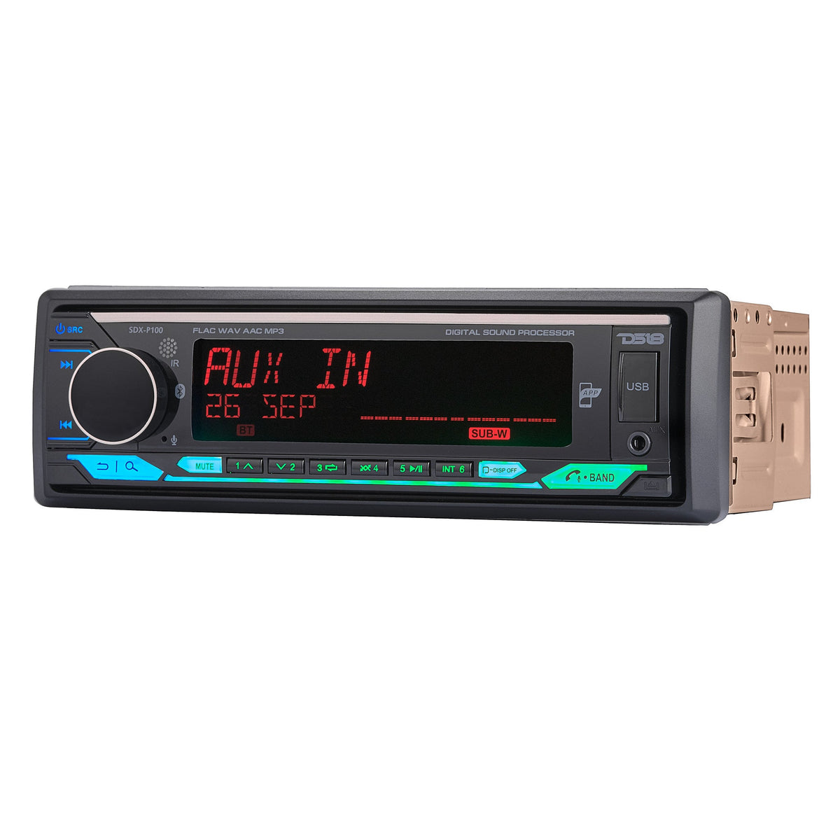 Digital Media Receiver | Single Din | DSP | APP | Bluetooth Audio and Calling Head Unit | Aux Input | USB | Mechless | AM/FM Radio Receiver | 3V + 3.5V Subwoofer DS18