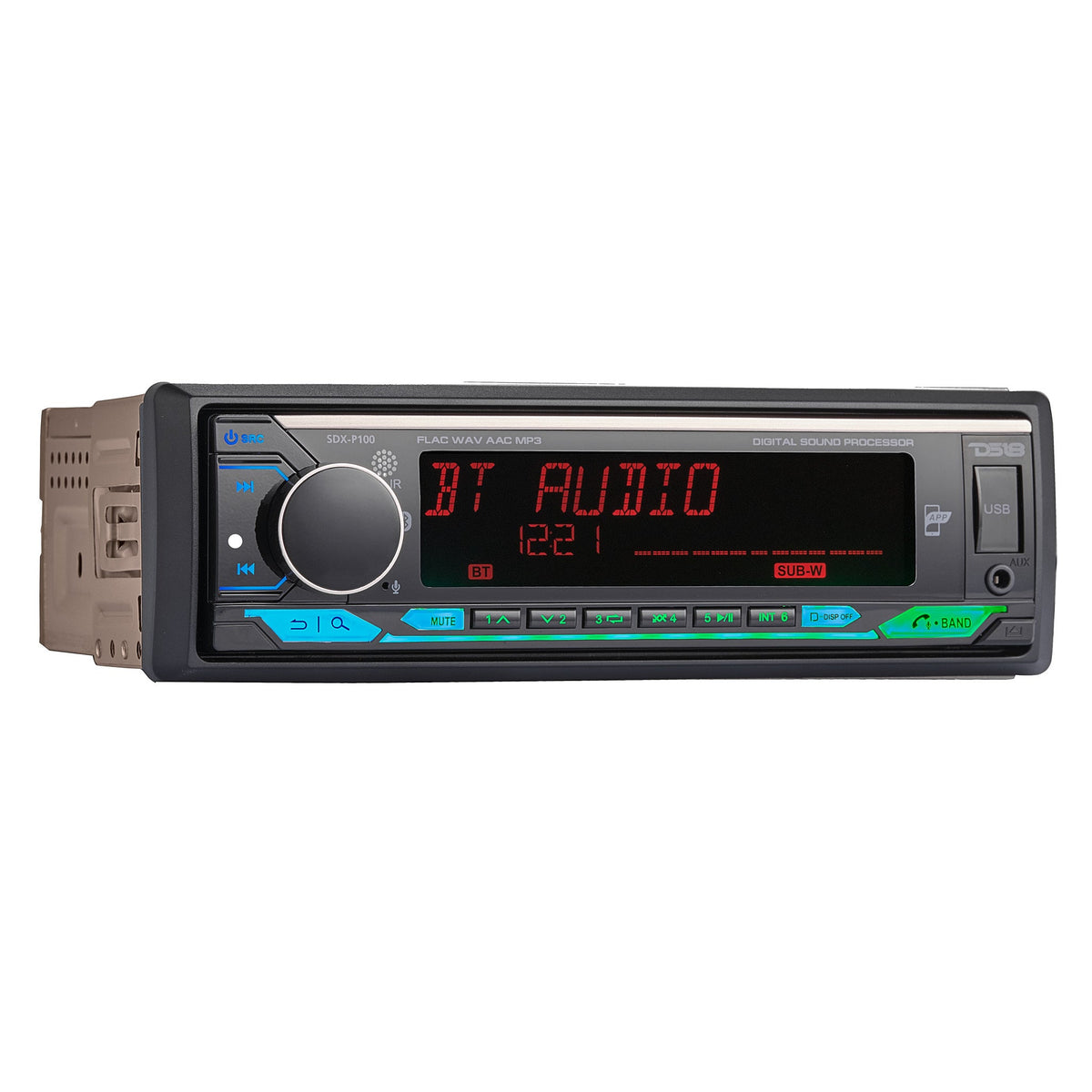 Digital Media Receiver | Single Din | DSP | APP | Bluetooth Audio and Calling Head Unit | Aux Input | USB | Mechless | AM/FM Radio Receiver | 3V + 3.5V Subwoofer DS18