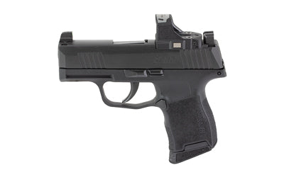 Sig Sauer P365 |  Striker Fired |  Semi-automatic |  Polymer Frame |  Sub-Compact |  9MM |  3.1" Barrel |  Nitron Finish |  Black |  Polymer Grip |  ROMEO-RS Compact Sight |  XRAY3 Night Sights |  10 Rounds |  2 Magazines Atomic Defense