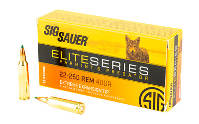 Sig Sauer Elite Series |  Varmint & Predator |  22-250 Remington |  40 Grain |  20 Round Box Atomic Defense