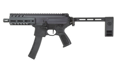 Sig Sauer MPX |  Semi-automatic Pistol |  9MM |  6" Threaded Barrel |  13.5x1 LH Thread Pitch |  Anodized Finish |  Black |  Pistol Brace |  35 Rounds |  1 Magazine Atomic Defense