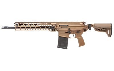Sig Sauer MCX Spear |  Semi-automatic AR |  7.62 NATO |  16" Threaded Barrel |  SLX/SLH QD Flash Hider |  Anodized Finish |  Coyote |  M-LOK Handguard |  Ambidextrous Bolt Catch/Release |  Rear and Side Charging Handle |  2 Position Adjustable Gas Valve | Atomic Defense