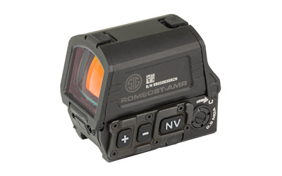 Sig Sauer ROMEO8T-AMR |  Red Dot Sight |  40mm Objective |  2 MOA Quad Ballistic Circle Dot 2.0 Reticle |  Matte Finish |  Black |  Fits Picatinny Rail |  Includes Mount Atomic Defense
