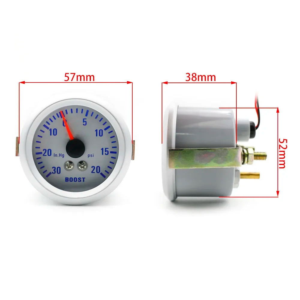52mm 7-in-1 Car Gauge Set | LED Boost, Water Temp, Oil Pressure & Tachometer