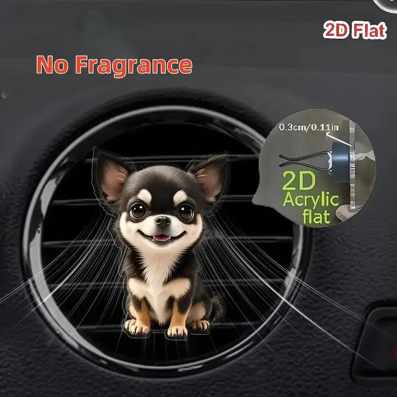 Acrylic Car Vent Clip Aromatherapy Air Freshener Holder 2D Decorative Air Conditioning Vents Accessory for Vehicle Interior MyPetiteCar.com