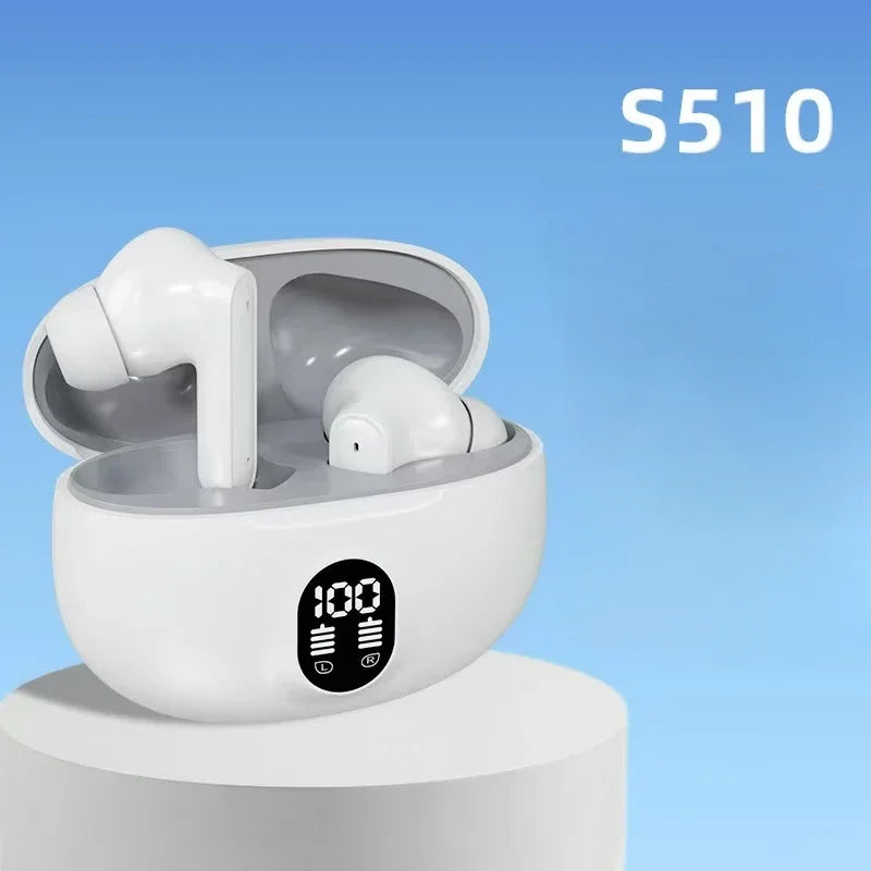 S510 Bluetooth  Wireless Touch Control Headphones HiFI Stereo Waterproof Earphone TWS Sports LED Display Headset with Microphone