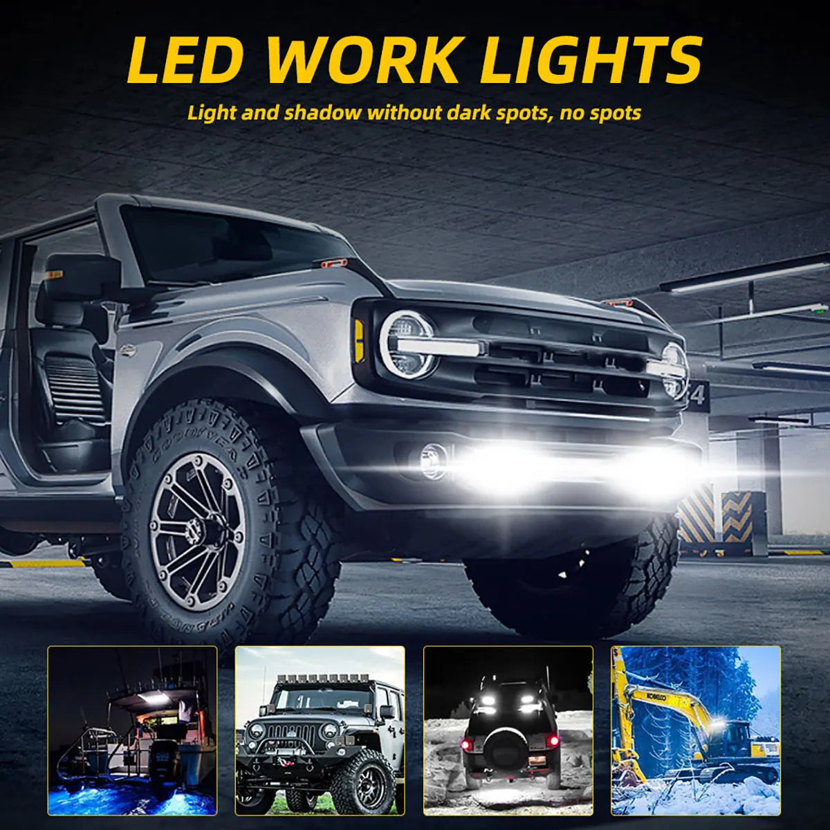 7 Inch Aluminum Work Light with DRL and Turn Signal | 96W Dual Color for RV and Offroad MyPetiteCar.com