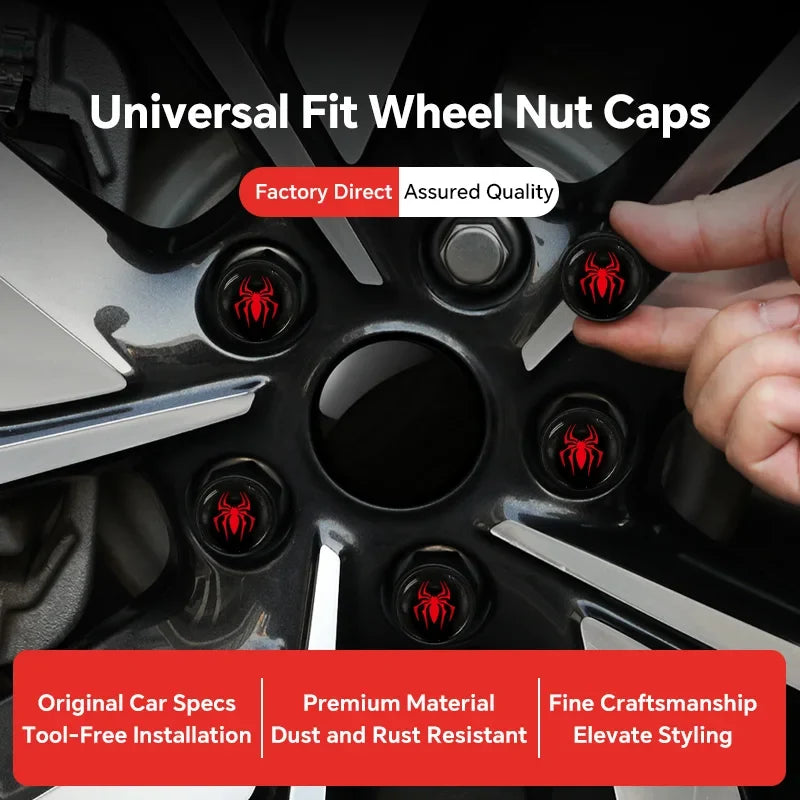 20Pcs Universal Black Car Wheel Hub Nut Protective Caps | ABS Rust Proof Waterproof Tire Nut Covers MyPetiteCar.com
