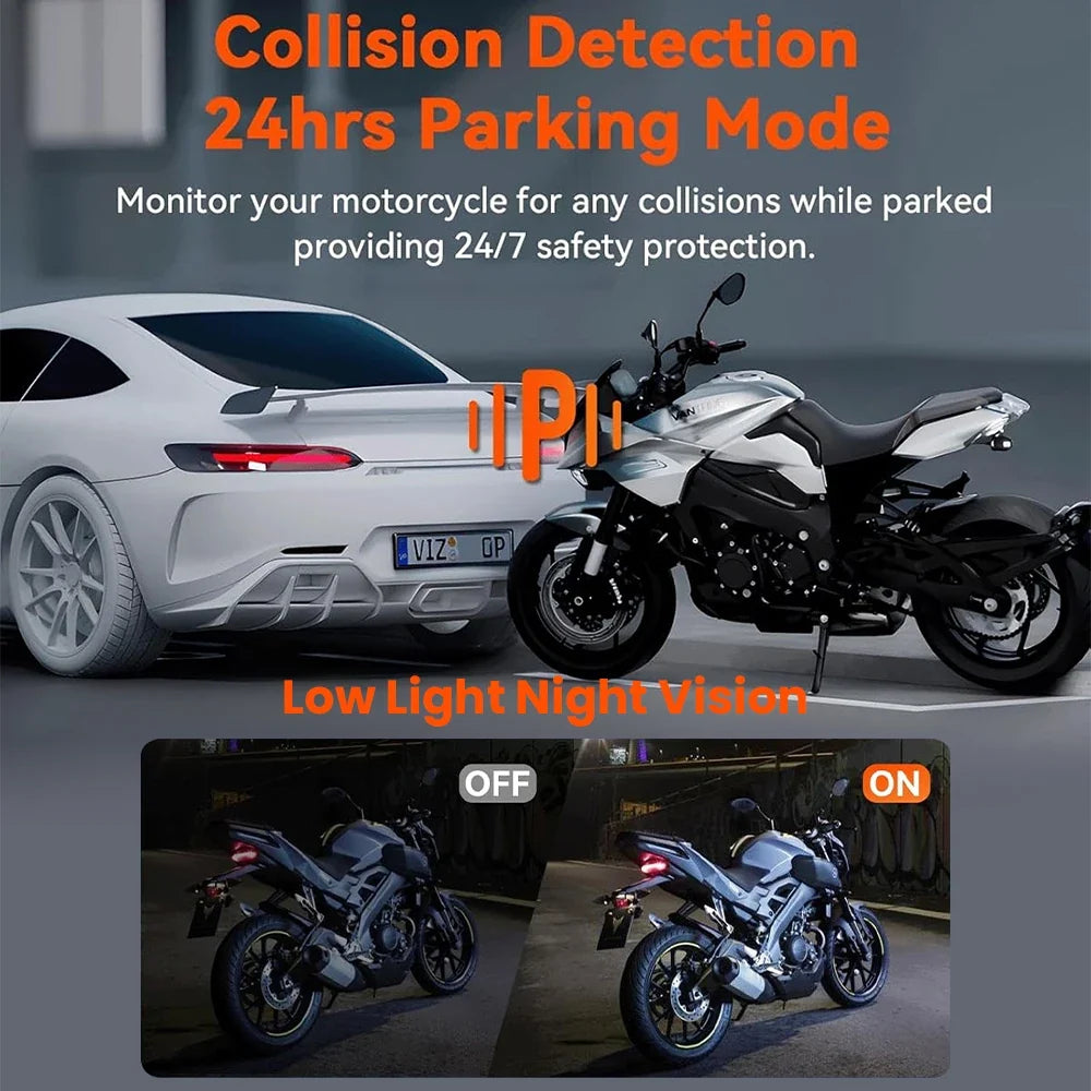 Dual 2K Motorcycle DVR Camera | Front Rear Waterproof Dash Cam with WiFi GPS MyPetiteCar.com