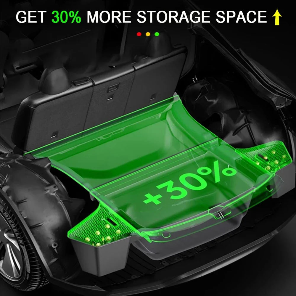 2025 2026 Model Y Juniper Rear Trunk Storage Bins for Tesla Model Y Juniper Trunk Mat Cargo Liner Side Box Organizer Accessories MyPetiteCar.com