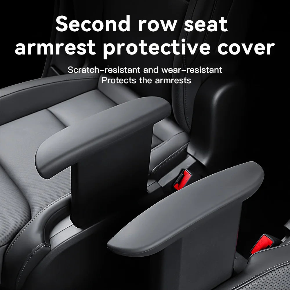 YZ For Tesla New Model YL 2025+ Silicone Second Row Seat Armrest Cover Car Interior Protective Cover Tailored Auto Accessories MyPetiteCar.com