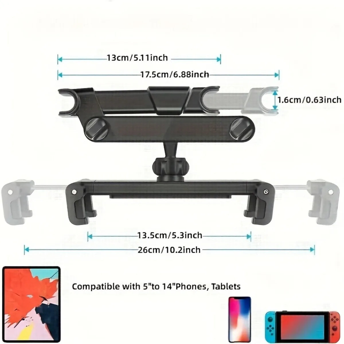 Universal Car Headrest Tablet Mount | Hands-Free Backseat Entertainment for iPads and Cell Phones MyPetiteCar.com