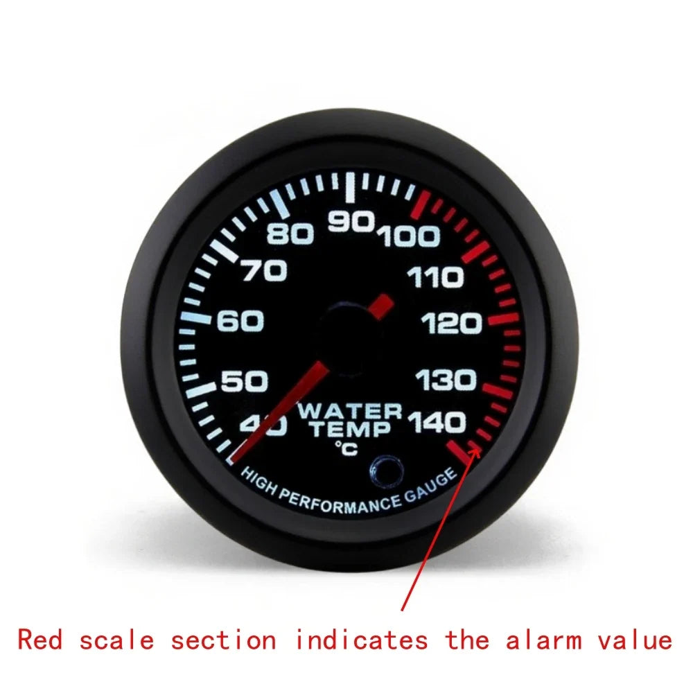 52mm Car Water Temp Gauge with Alarm and 7 Color Backlight | Universal 12V