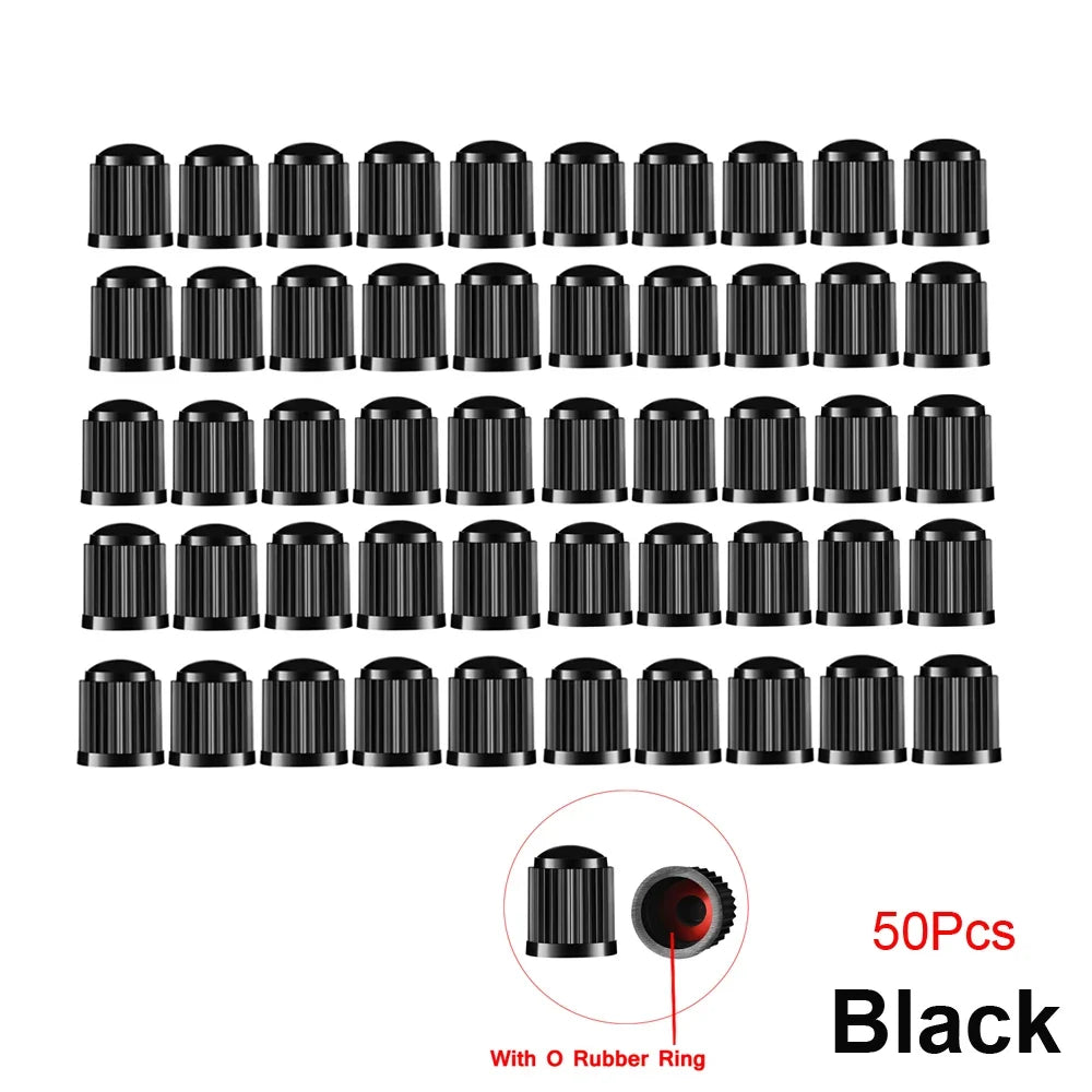 10/25/50/100Pcs Universal Plastic Tire Valve Caps for Cars, Trucks, Motorcycles, and Bicycles MyPetiteCar.com