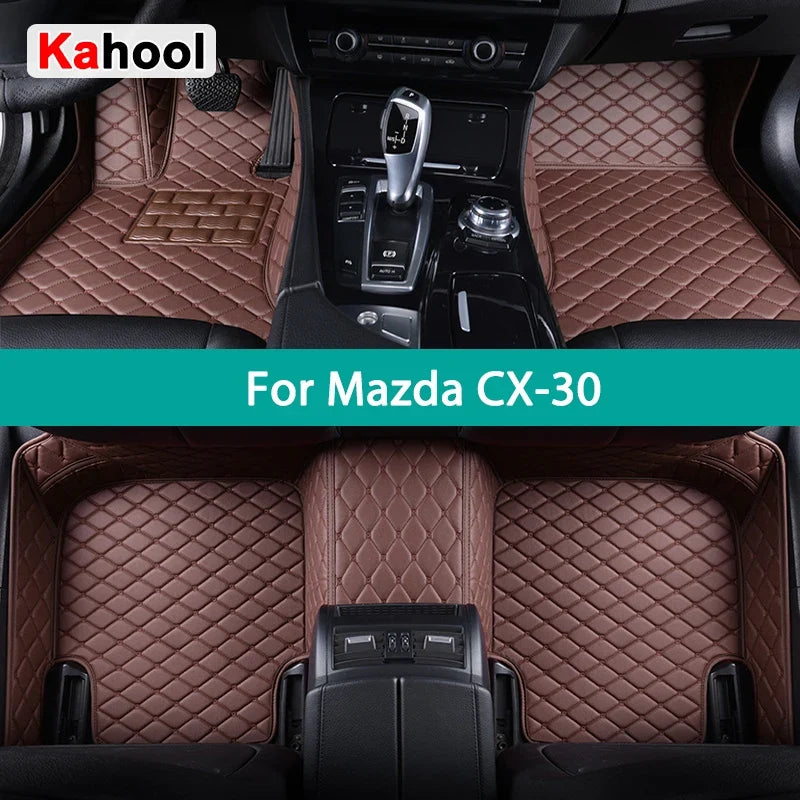 Custom Car Floor Mats For Mazda CX30 Synthetic Fiber Artificial Leather