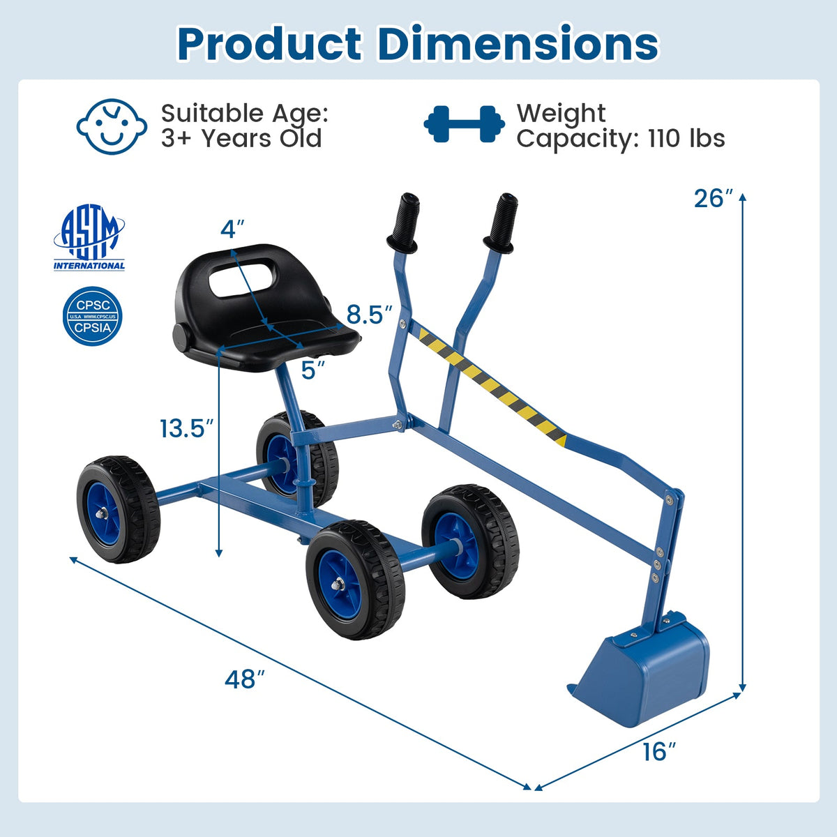 Sand Digger for Kids with 2-Handed Controls and Flexible Shovel DirectDeals
