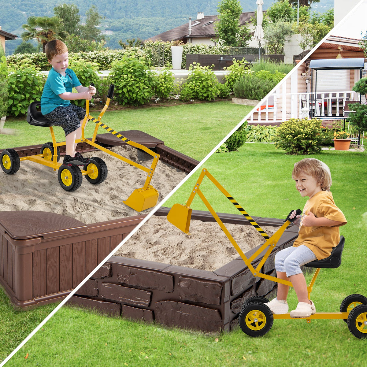 Sand Digger for Kids with 2-Handed Controls and Flexible Shovel DirectDeals