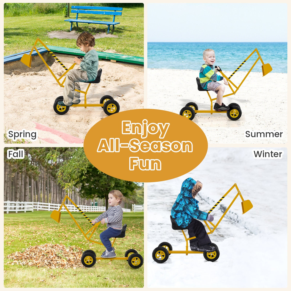 Sand Digger for Kids with 2-Handed Controls and Flexible Shovel DirectDeals
