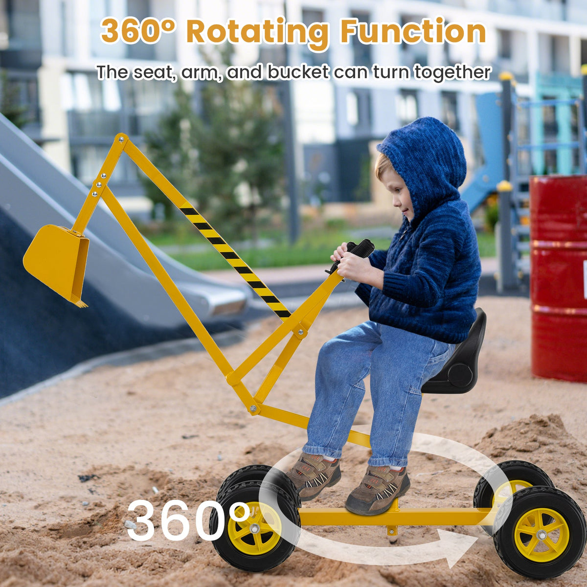 Sand Digger for Kids with 2-Handed Controls and Flexible Shovel DirectDeals