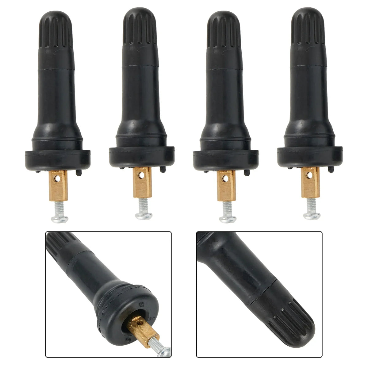 4Pcs Car Rubber Wheel Rim TPMS Tire Pressure Sensor Valve Stem For GMC Cadillac Chevy | Replacement TPMS Valve Stems