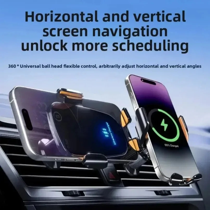 15W Car Wireless Charger | 360° Rotation Air Vent Phone Mount MyPetiteCar.com