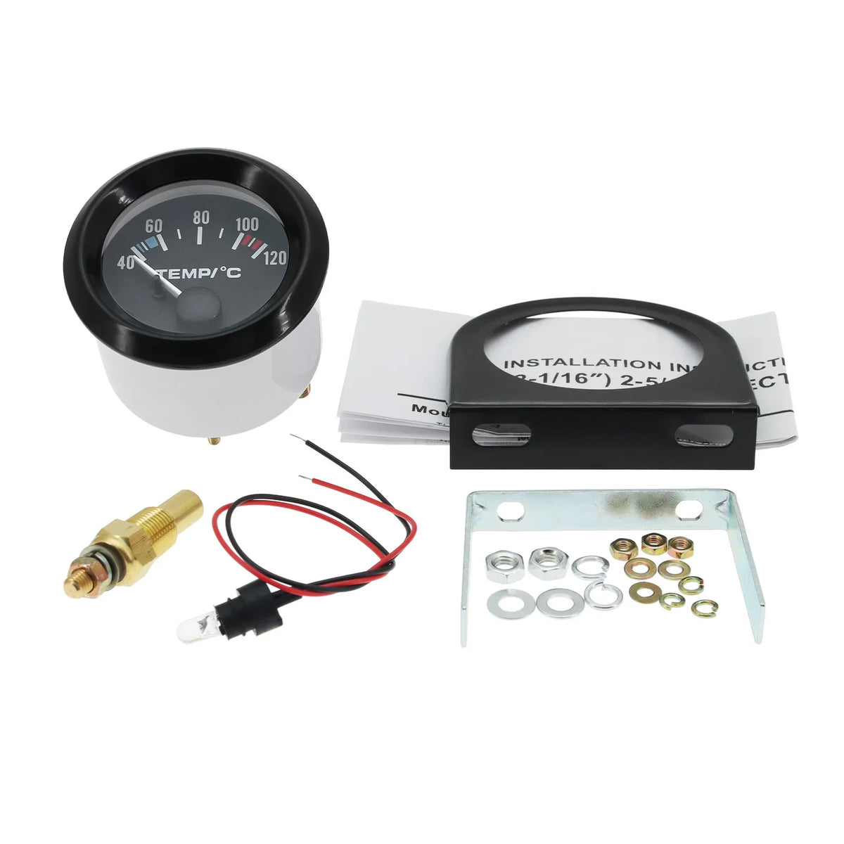 2" 52mm Water Temp Gauge 40-120 Celsius | 12V Car Temperature Meter with Sensor MyPetiteCar.com