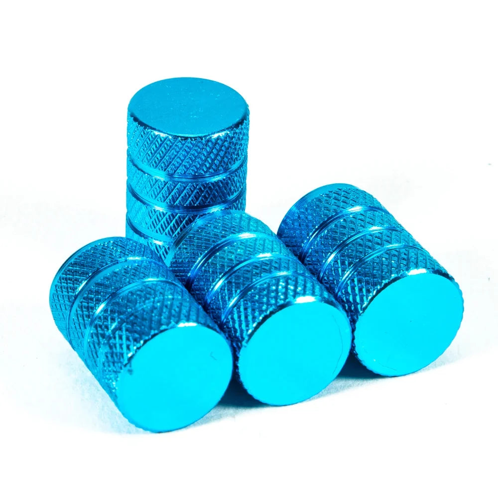DSYCAR 4Pcs Silver Aluminum Knurling Tire Valve Stem Caps | US Schrader Compatible MyPetiteCar.com