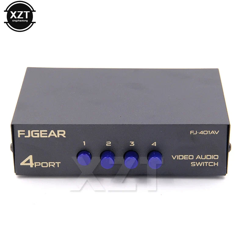 2 or 4 or 8 Ports RCA AV Audio Video Switcher Selector | 4 Input 1 Output Splitter Box for STB DVD HDTV MyPetiteCar.com