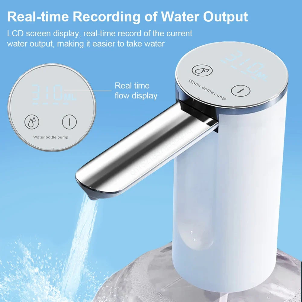 Electric Water Gallon Pump Automatic Water Pump 19 Liters Foldable Desktop Water Bottle Pump USB Rechargeable Water Dispenser