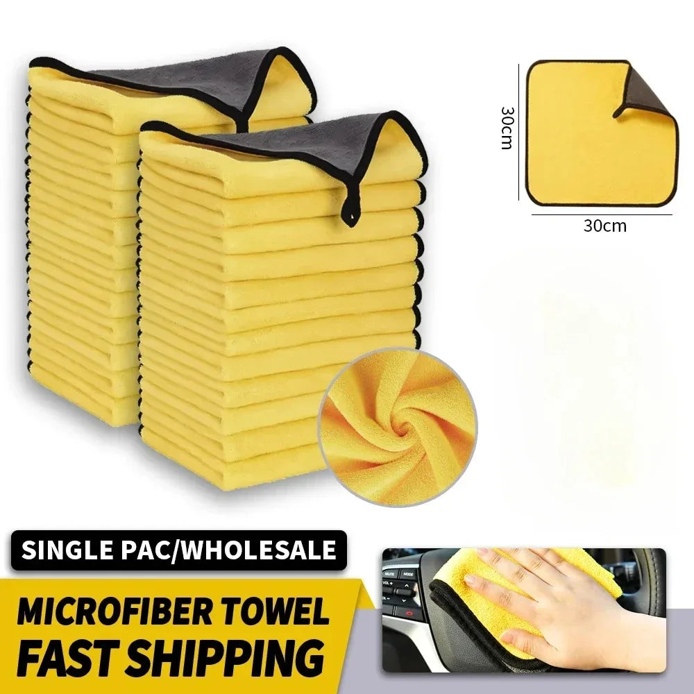 10-Pack Microfiber Car Wash Towels | 30x30 cm Cleaning & Drying Cloth Set MyPetiteCar.com