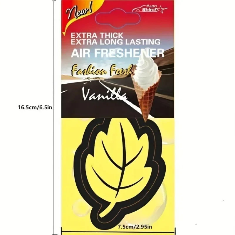 Leaf Shape Car Air Freshener | Natural Scented Tea Paper Hanging Vanilla Perfume MyPetiteCar.com