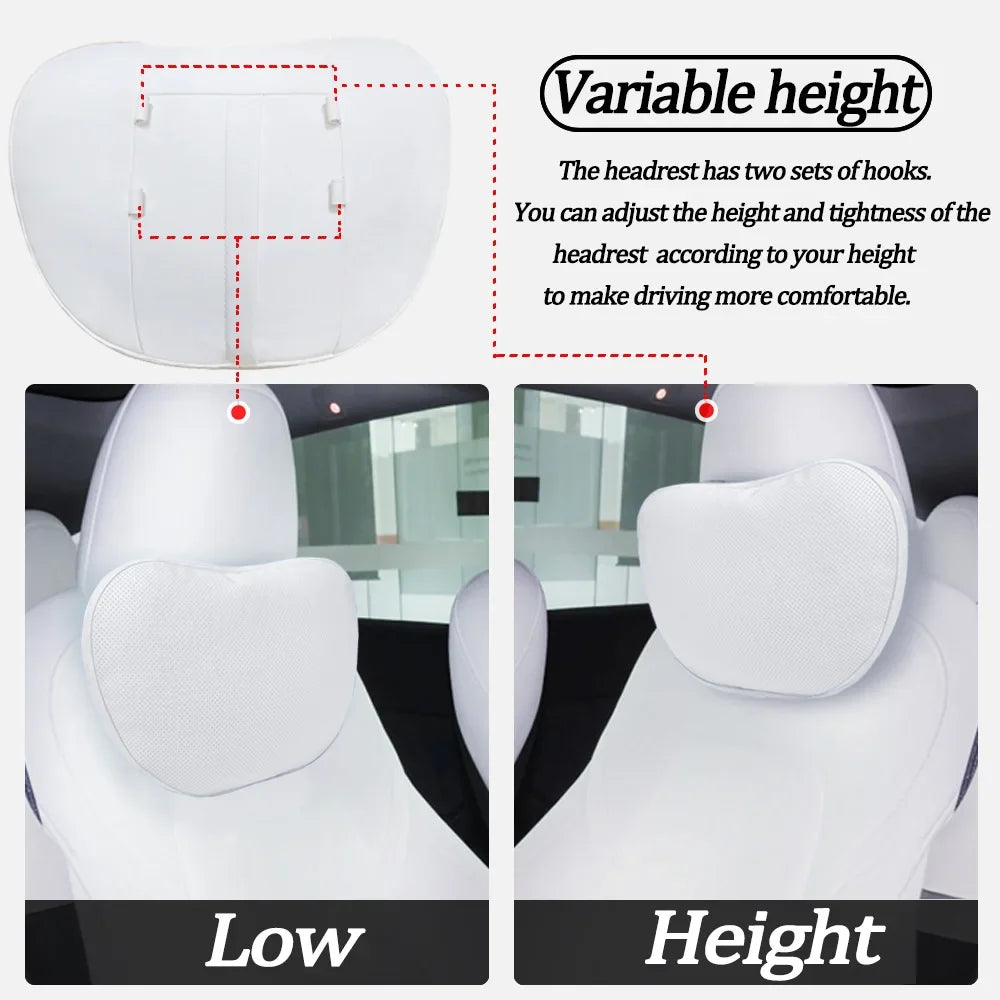 Tesla Model 3/Y Juniper Neck Pillow | Nappa Leather Memory Foam Headrest MyPetiteCar.com