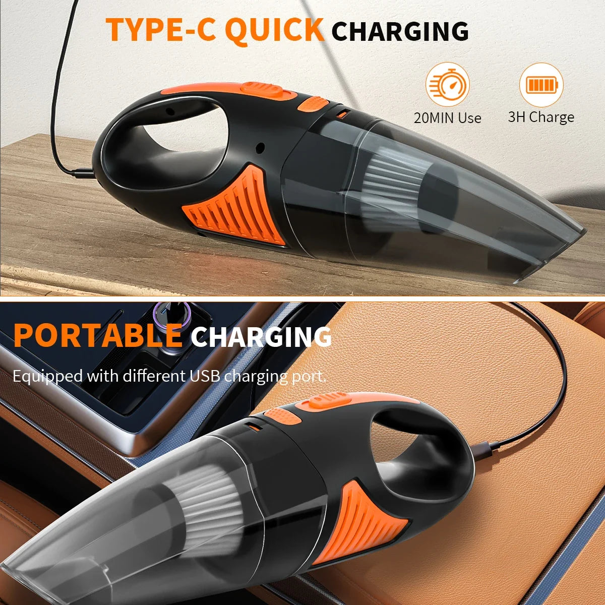 Rechargeable Cordless Handheld Car Vacuum Cleaner | Mini Dual Purpose Home and Auto Vacuum MyPetiteCar.com