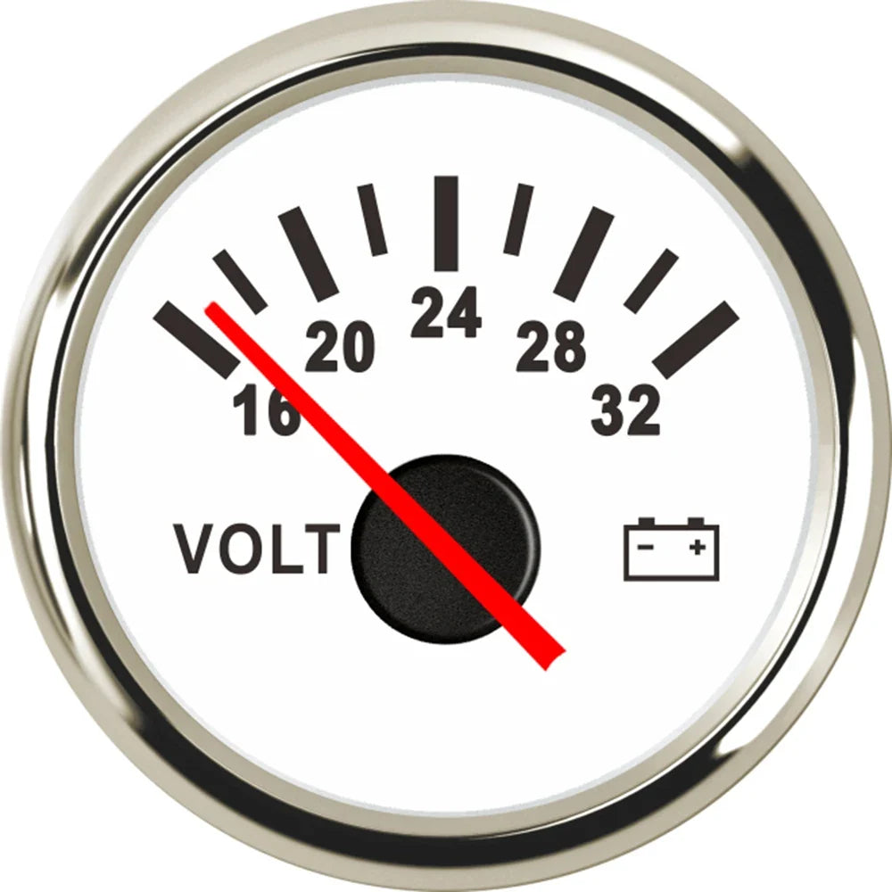 AD Universal 52mm Voltmeter | 8-16V Waterproof Gauge for Car Motorcycle Boat with Red Backlight MyPetiteCar.com
