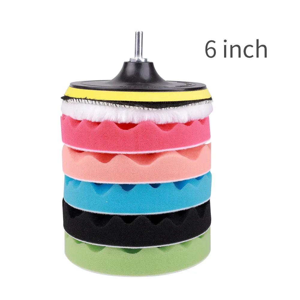 8Pcs 3/5/7 Inch Car Polishing Kit | Self-Adhesive Buffing and Waxing Pad Set with Drill Adapter MyPetiteCar.com
