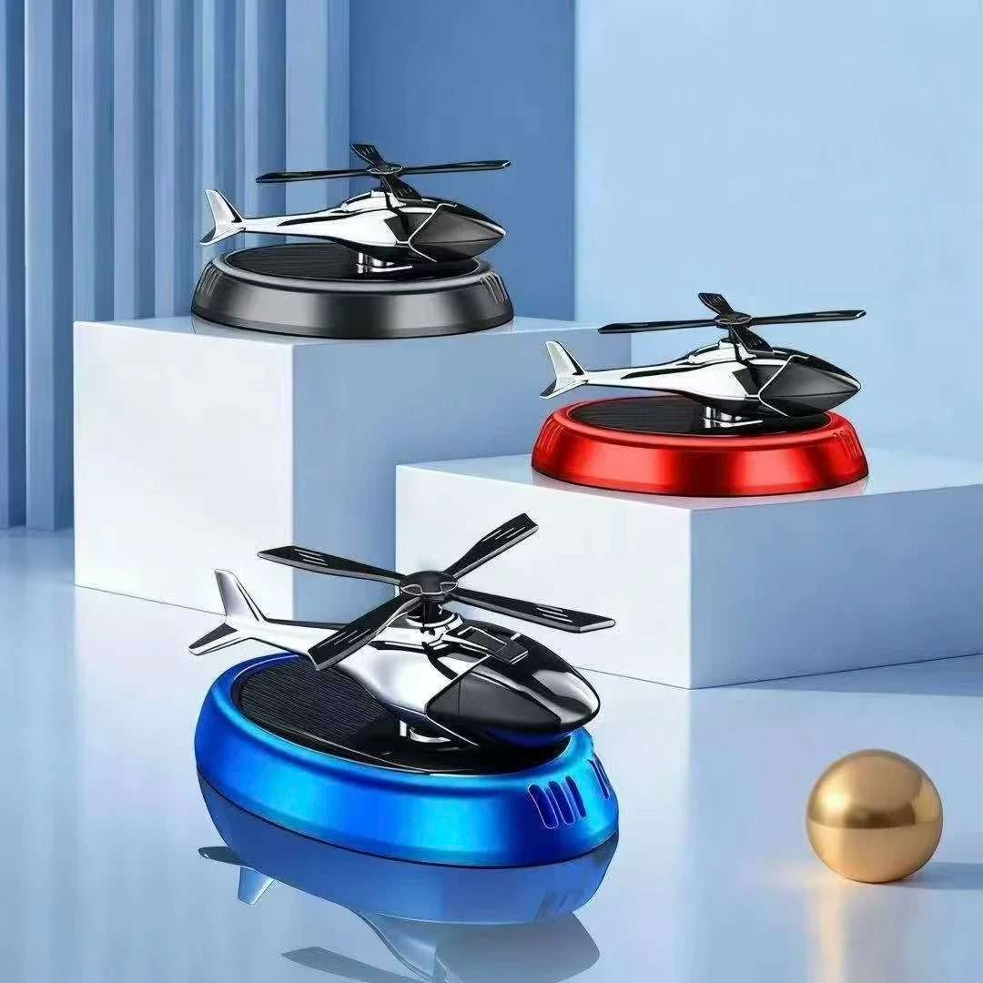 Solar Helicopter Car Air Freshener Dashboard Perfume Diffuser