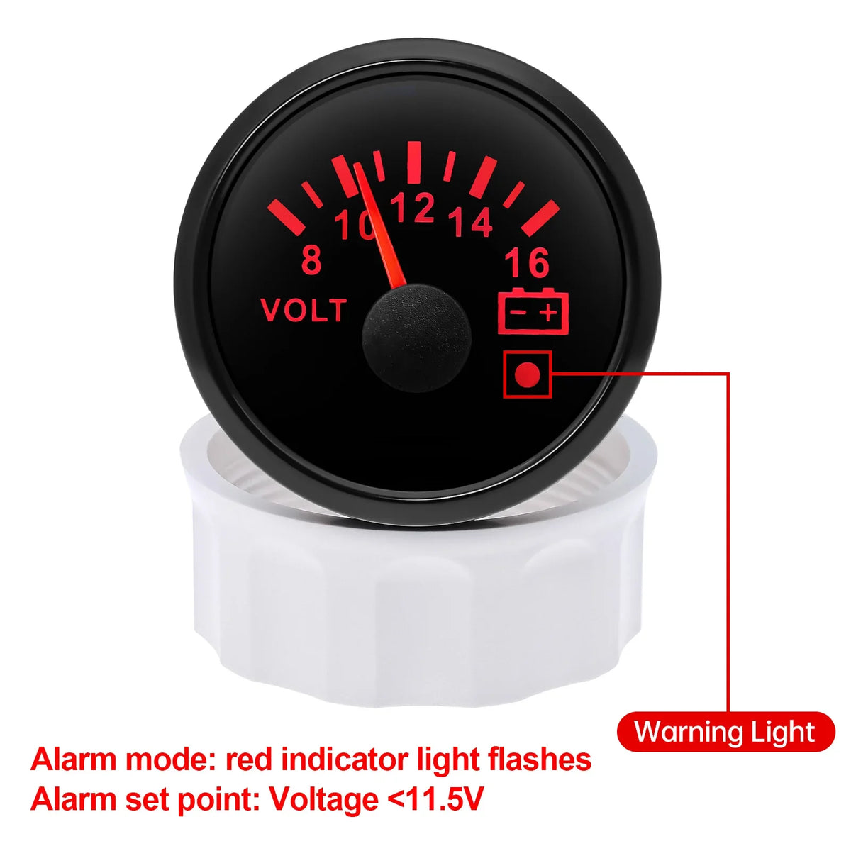 7 Color Backlight 52mm Voltmeter with Alarm | 8-16V / 18-32V for 12V 24V Car Marine MyPetiteCar.com