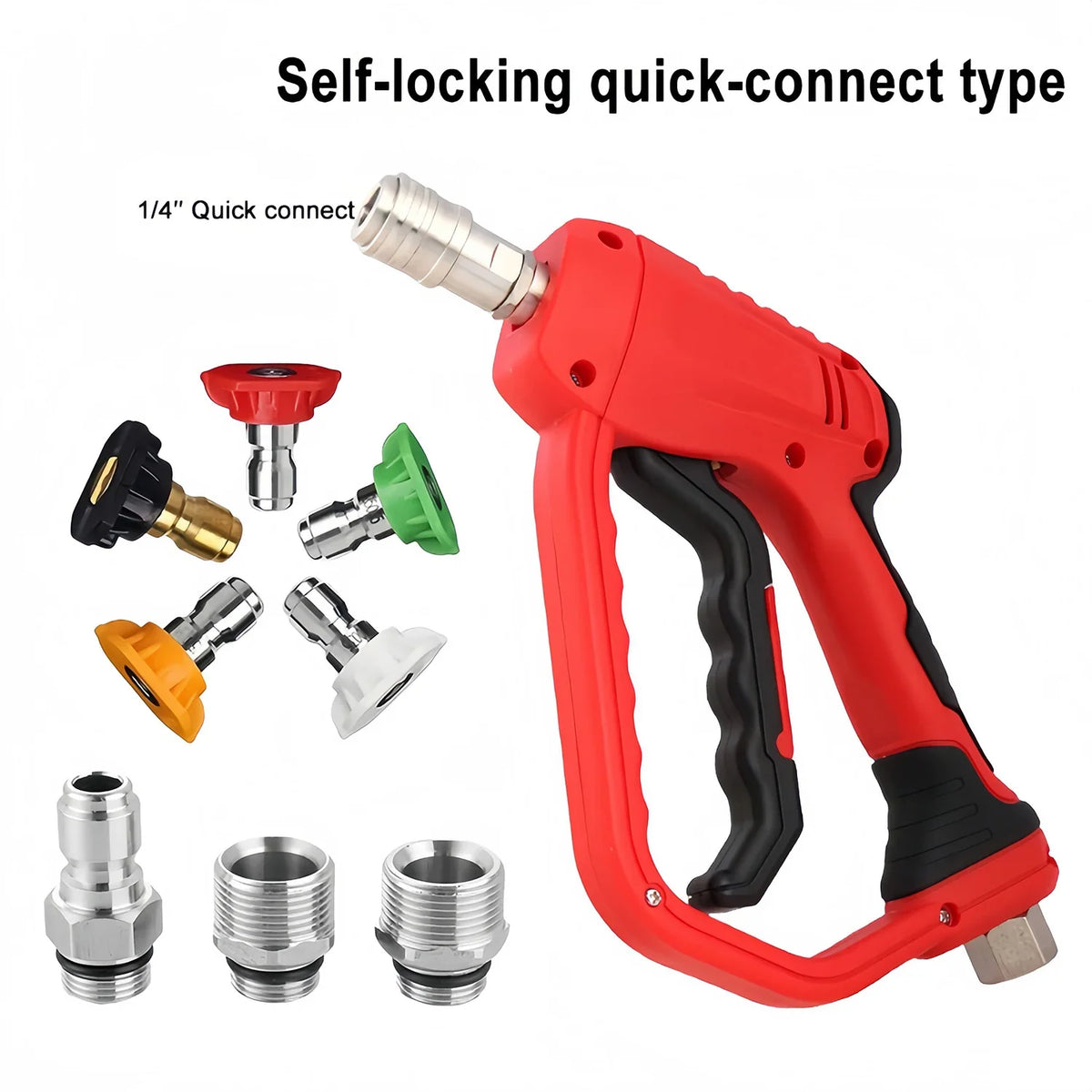Quick Connect High Pressure Car Wash Short Gun | Fits 3/8 & M22-14/15mm Pressure Washer Hose