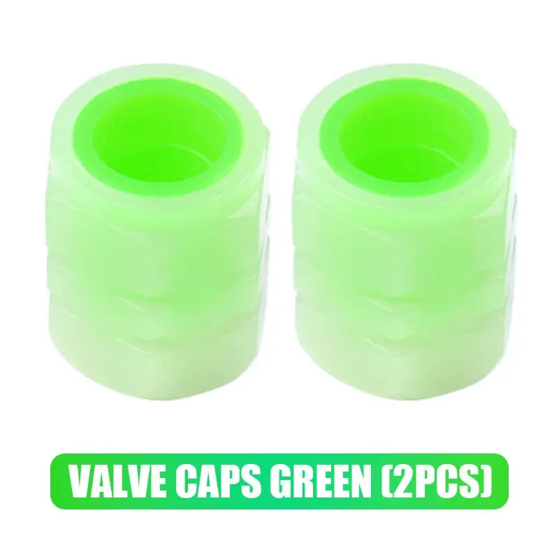 Glow-in-the-Dark Tire Valve Caps | Luminous Car Motorcycle Accessories
