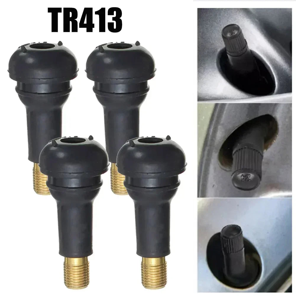 TR412 TR413 Tire Valve Stem Universal Rubber Tubeless Nozzle With Valve Core