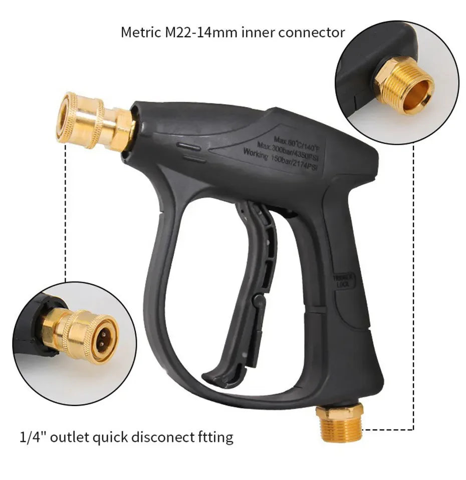 High Pressure Car Wash Water Gun | Aluminum Core with Quick Insertion and Five-Color Fan Nozzle MyPetiteCar.com