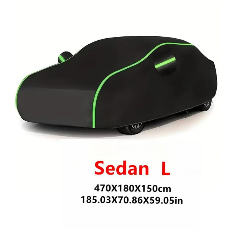 Universal Car Cover with Reflective Strip | Black Outdoor Dust and Snow Protection MyPetiteCar.com