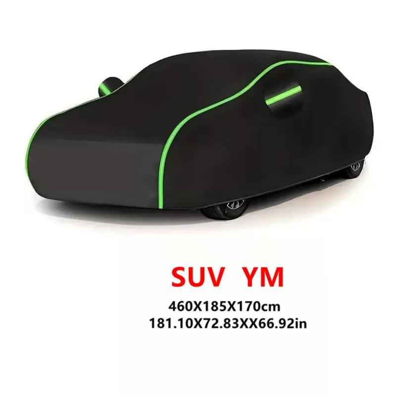 Universal Car Cover with Reflective Strip | Black Outdoor Dust and Snow Protection MyPetiteCar.com