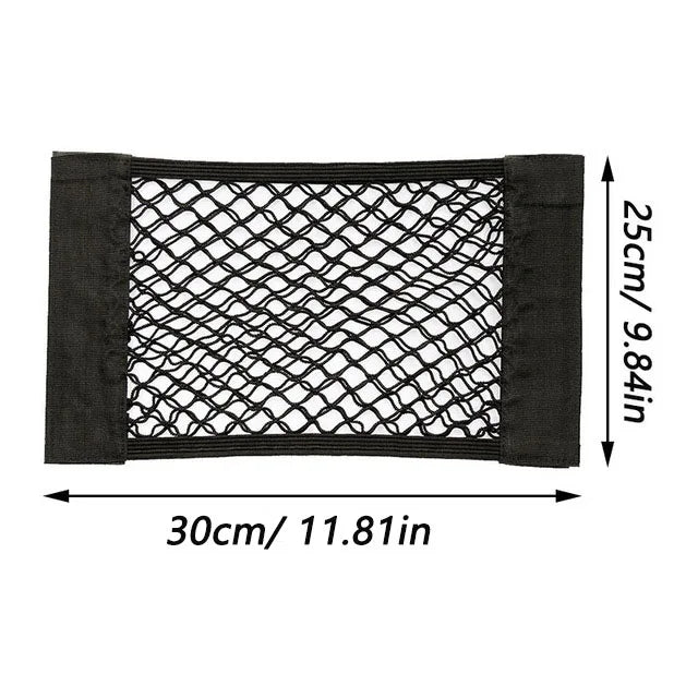 Universal Car Trunk Organizer Dual-Layer Mesh with Fire Extinguisher Net