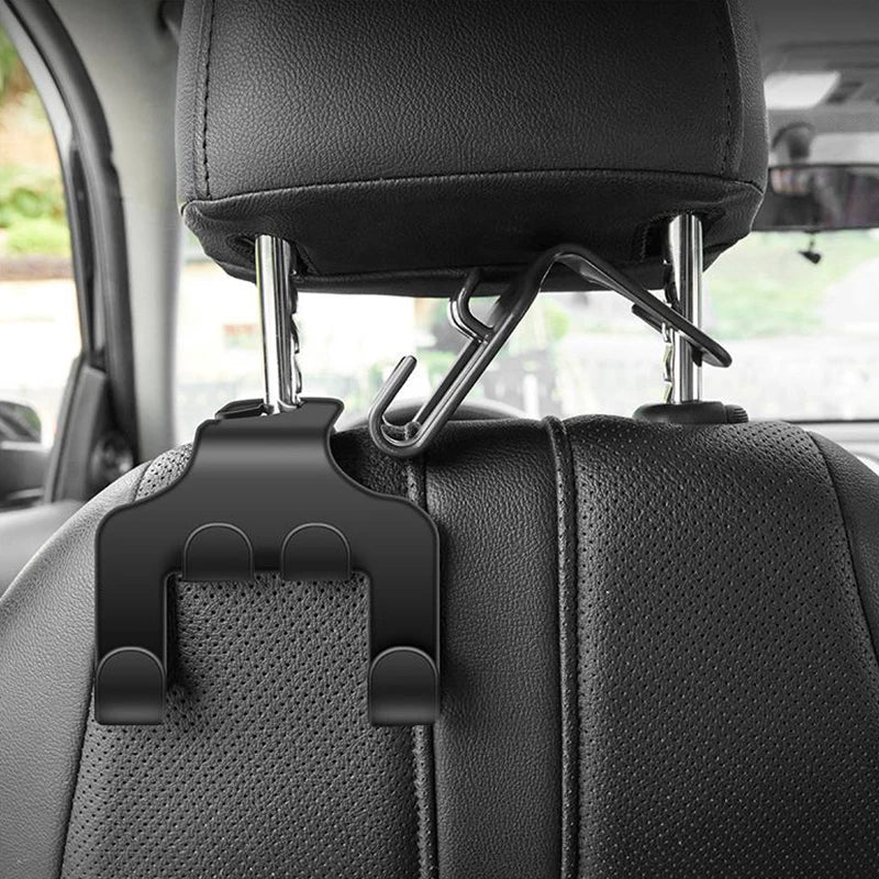 Car Seat Headrest Hook Hanger | Black Storage Organizer for Handbags, Purses, and Coats MyPetiteCar.com