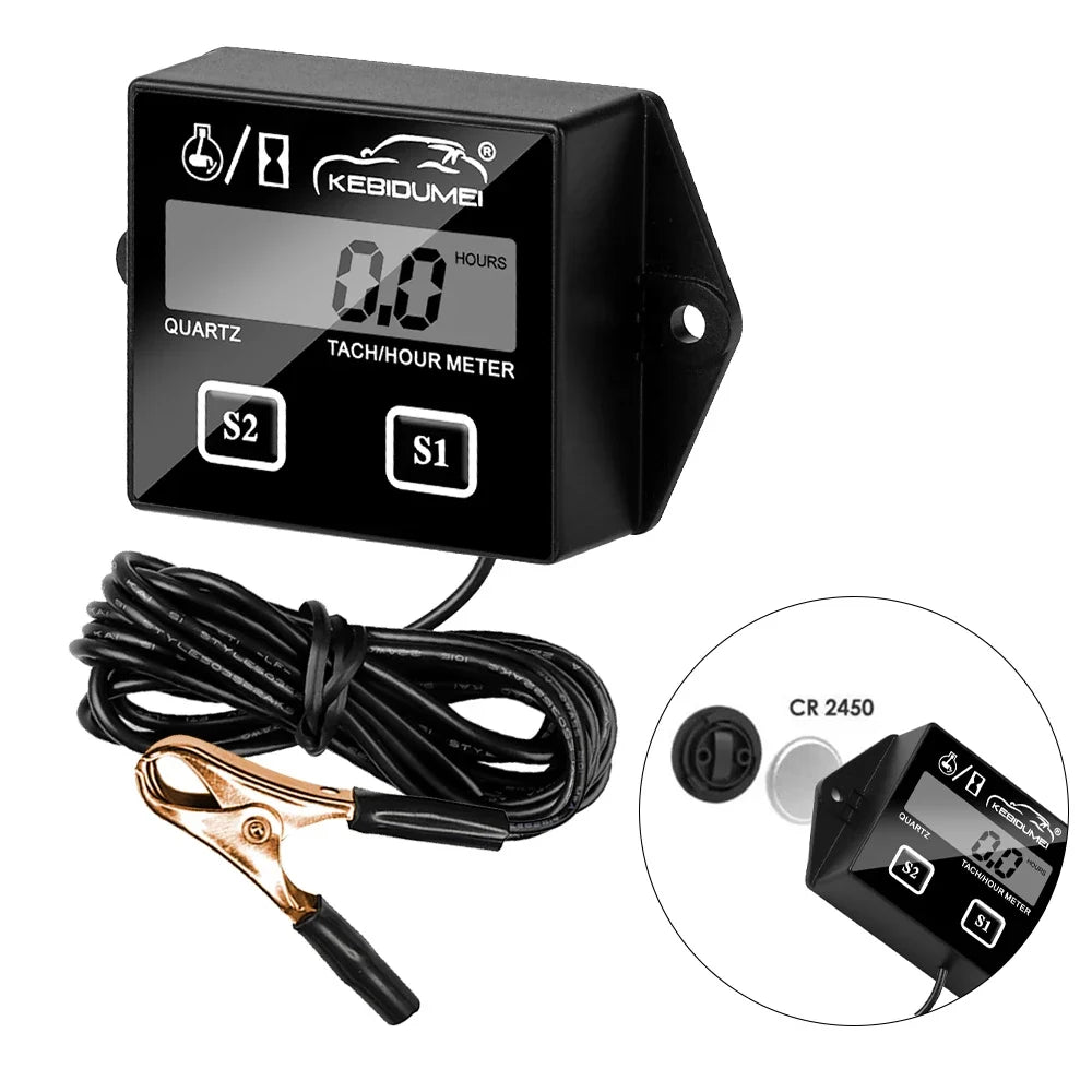 Digital Motor Speedmeter Engine Hour Meter Tachometer | LCD RPM Gauge for Gasoline 2/4 Stroke MyPetiteCar.com