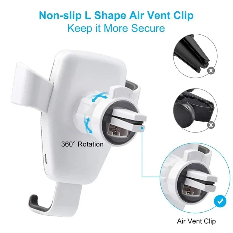 VIKEFON Car Wireless Charger Air Vent Mount | Fast Induction Phone Holder for iPhone Samsung MyPetiteCar.com