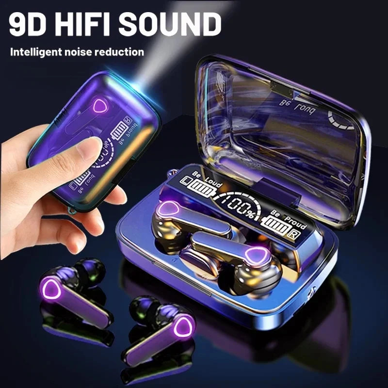 Original M19 Bluetooth Headset Wireless In-Ear Sports Intelligente Touch Led Displaymirror Warehouse Charging Treasure Earphone